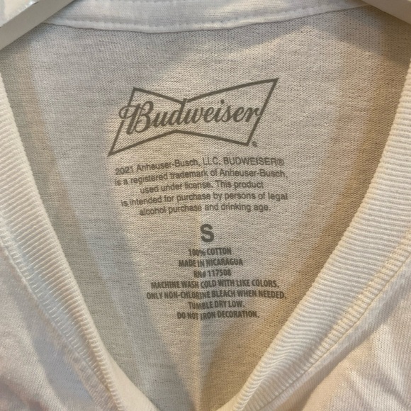 Unisex Budweiser Long Sleeve T Shirt White Small - Picture 5 of 5